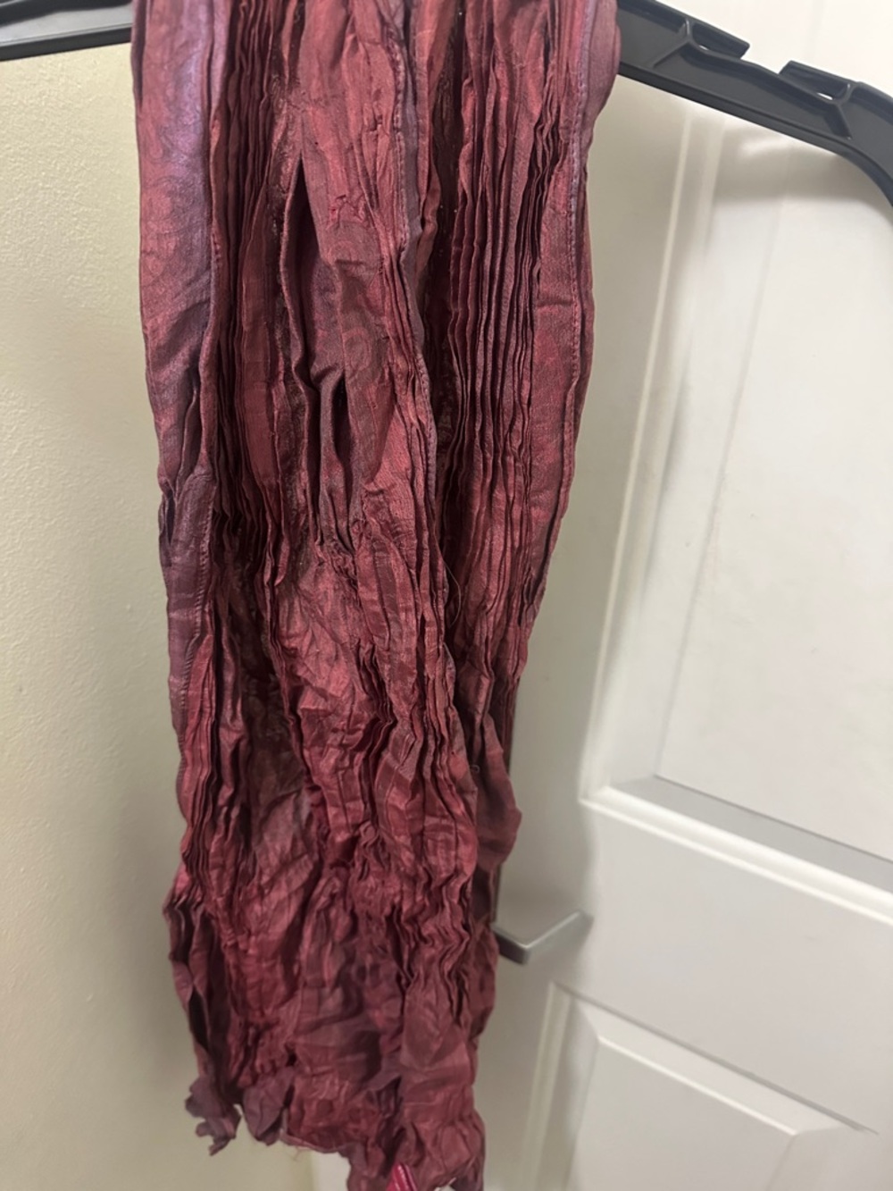 Rebecca Moses 100  percent silk Metallic Crinkled Berry Wrap Scarf